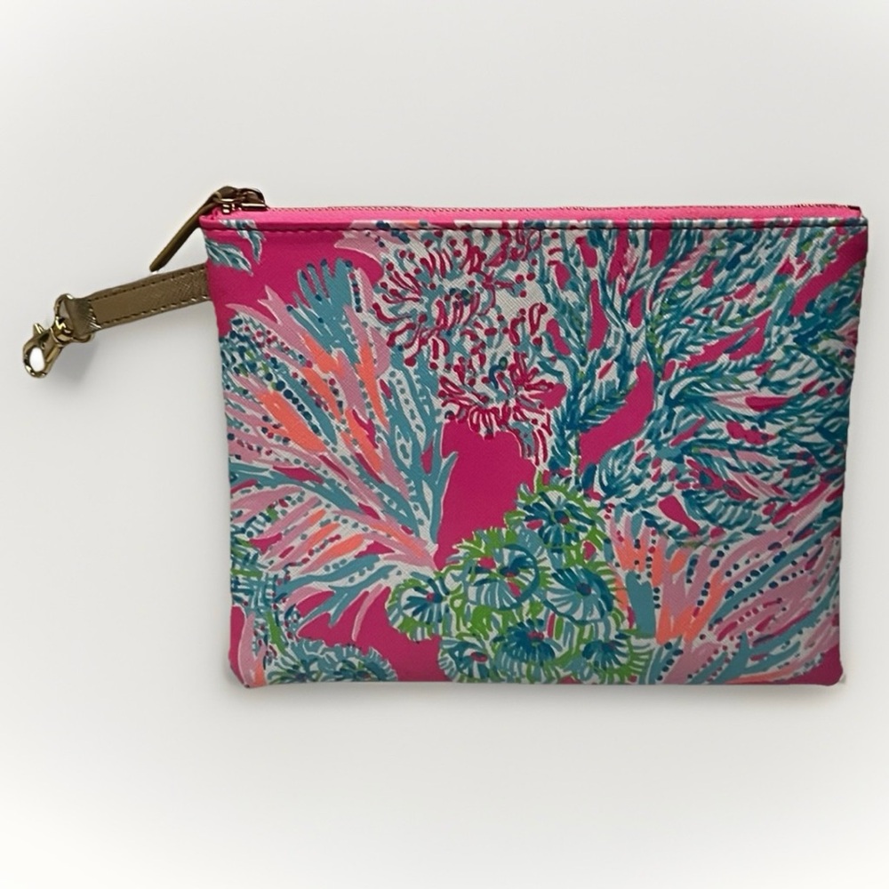 Lilly Pulitzer Seaing Things Leatherette Tech Accessories Zip Pouch Multicolor - Picture 4 of 9